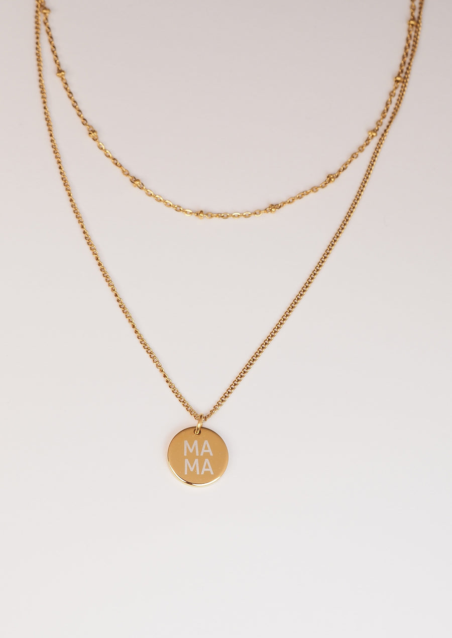 Mama double chain with pendant