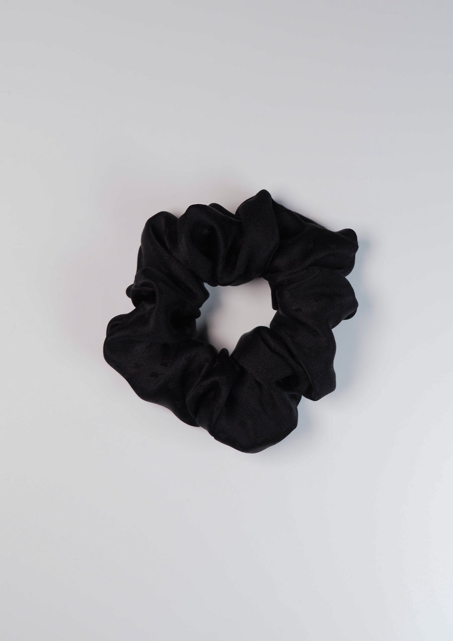 Šilkinių plaukų gumyčių rinkinys - gesintos rožės ir matinės juodos spalvos