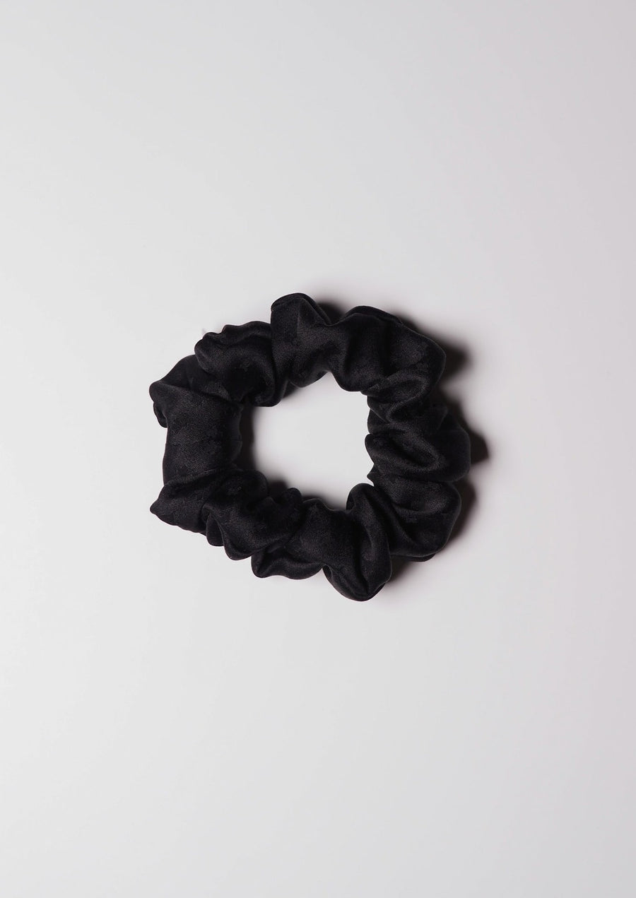 Mini Silk Scrunchies Set - Muted Rose and Matte Black