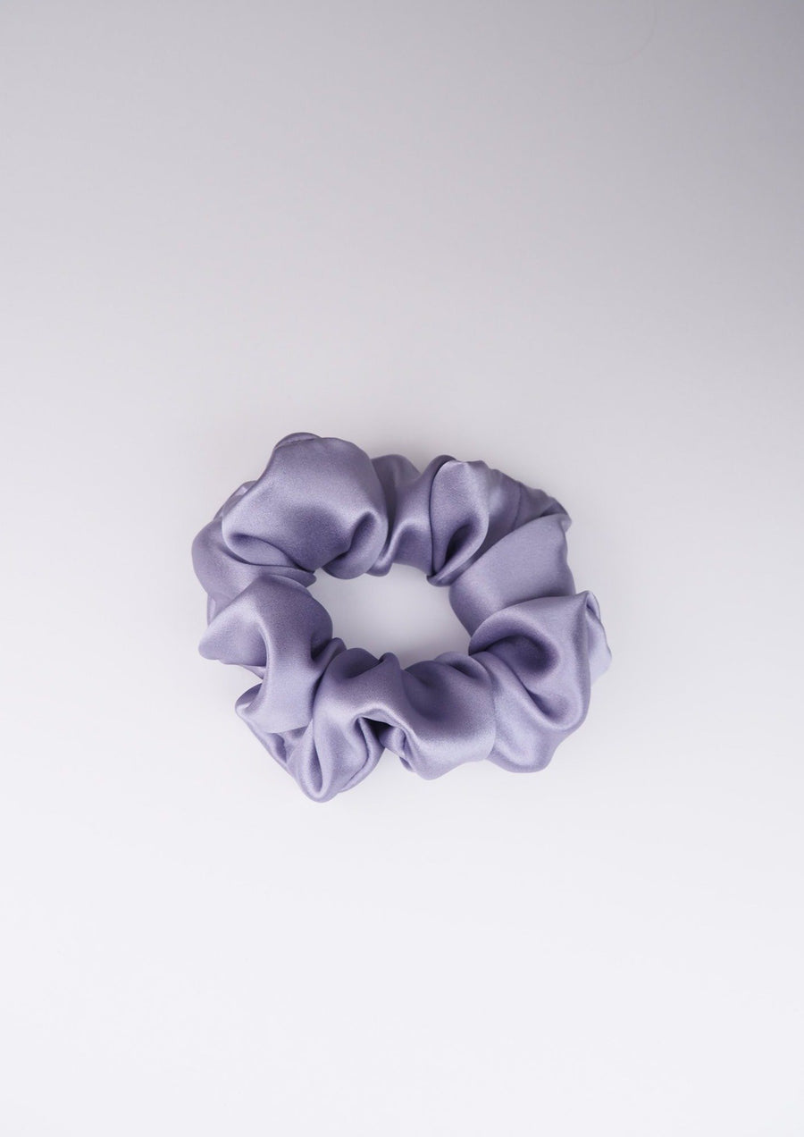 Set of silk hair bands - silver and lilac colors