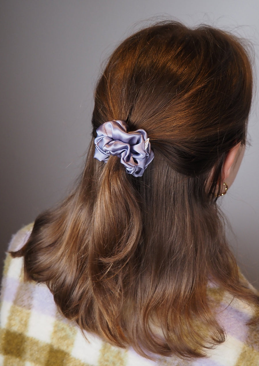 Mini silk hair band - lilac color